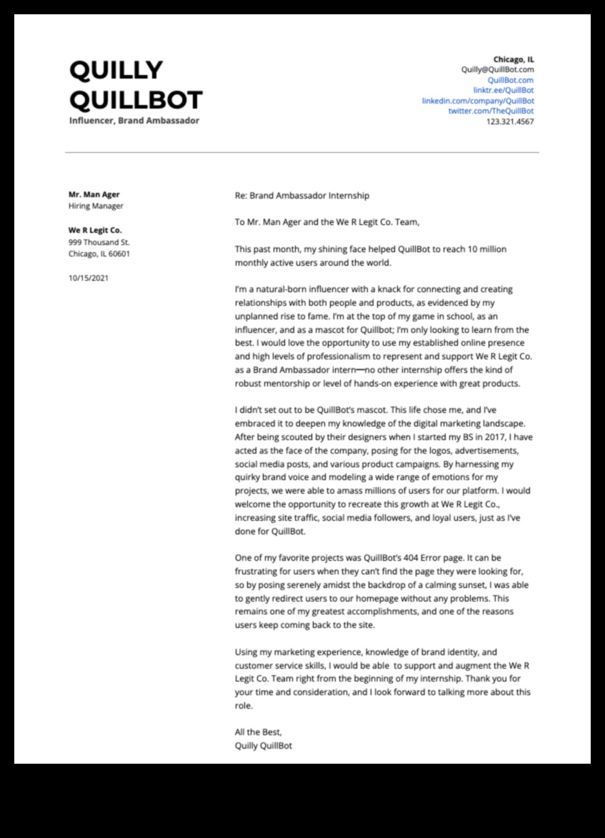 how to write cover letter for internship