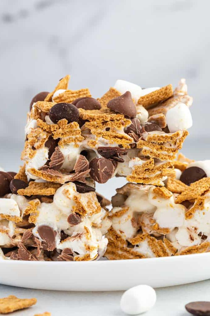 smores bars on a plate