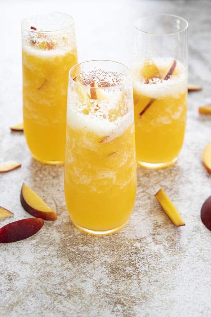 bellini in 3 glasses