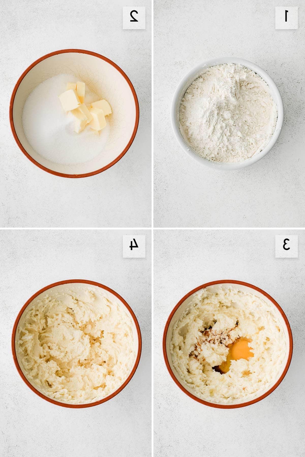 Biscotti Morbidi allo Zucchero 3 Immagine collage a quattro pannelli che mostra come fare i biscotti morbidi di zucchero