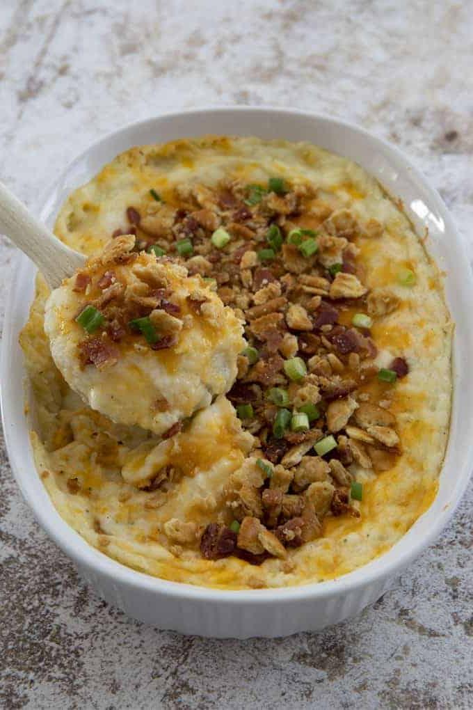 Sformato di purè di patate su un cucchiaio