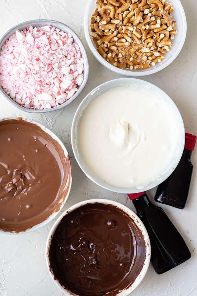 ingredients to make peppermint bark