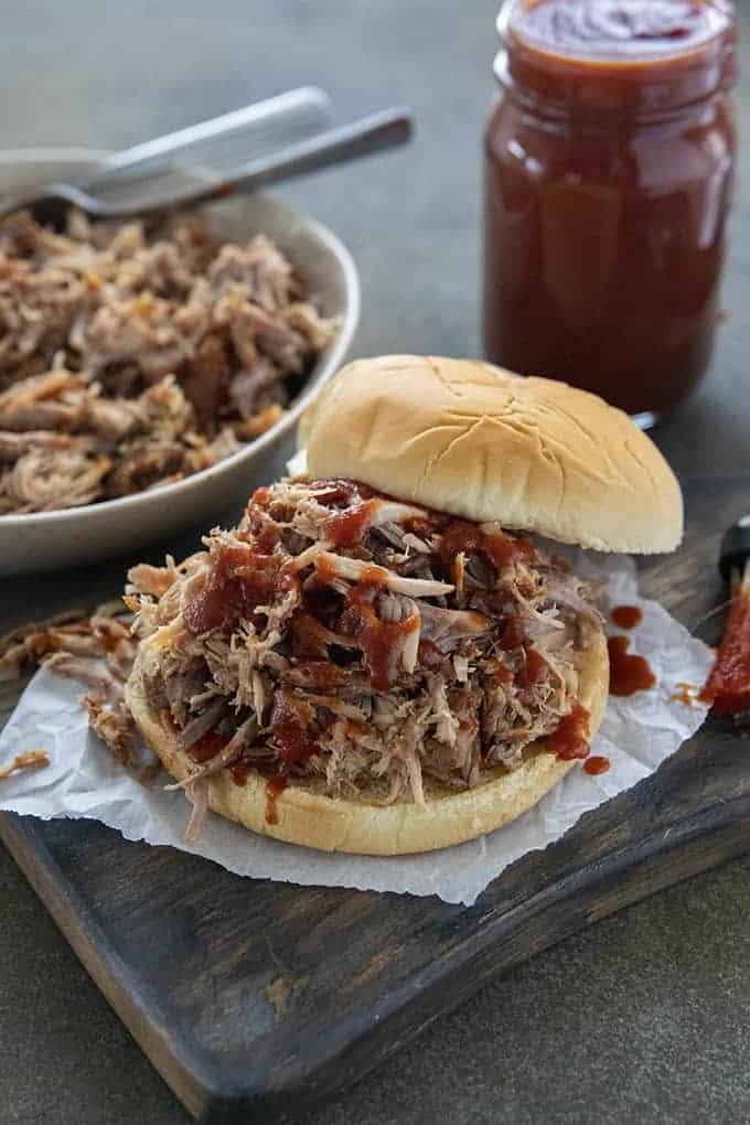 pulled pork on a bun