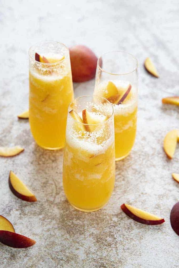 3 glasses with peach bellni