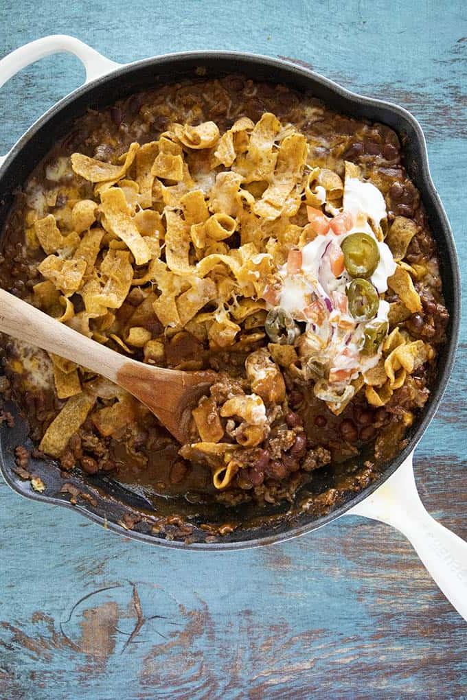 Frito Pie in una casseruola