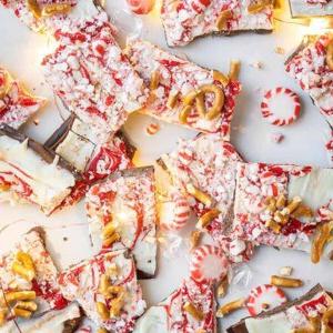 peppermint bark on plate