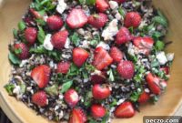 Maple Balsamic Wild Rice Salad with Strawberries and Feta