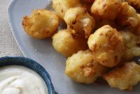 Golden Cauliflower Fritters with Zesty Lemon Mayo