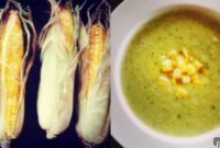 Sweet Roasted Corn and Fragrant Basil Soup
