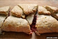 Buttery Strawberry Rhubarb Scone Bars