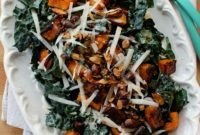 Tangy Ginger Miso Kale Butternut Salad