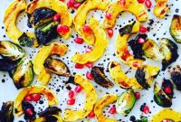 Roasted Delicata Squash and Brussels Sprouts Medley