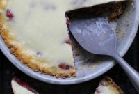 Creamy Rhubarb Custard with a Toasted Oat Cookie Crust