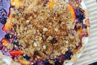 Stone Fruit and Blackberry Crumble Pie