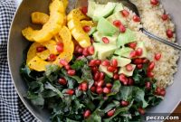 Quinoa Kale Salad with Squash and Pomegranate Jewels