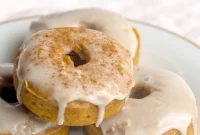Maple Glazed Baked Vegan Pumpkin Donuts