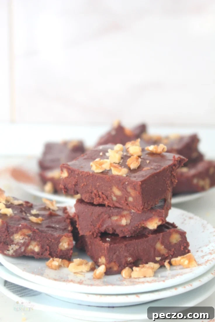 Creamy homemade chocolate fudge for quick dessert