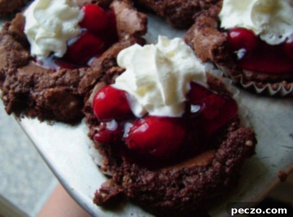 Delicious Black Forest Cupcakes with cream and cherries
