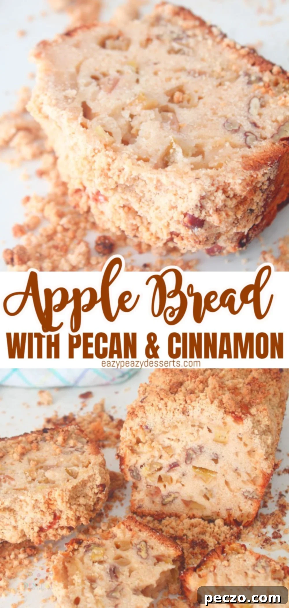 Apple cinnamon bread with crumble topping