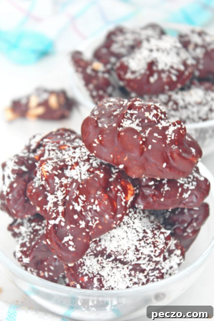 Chocolate covered peanuts recipe with various mix-ins and toppings