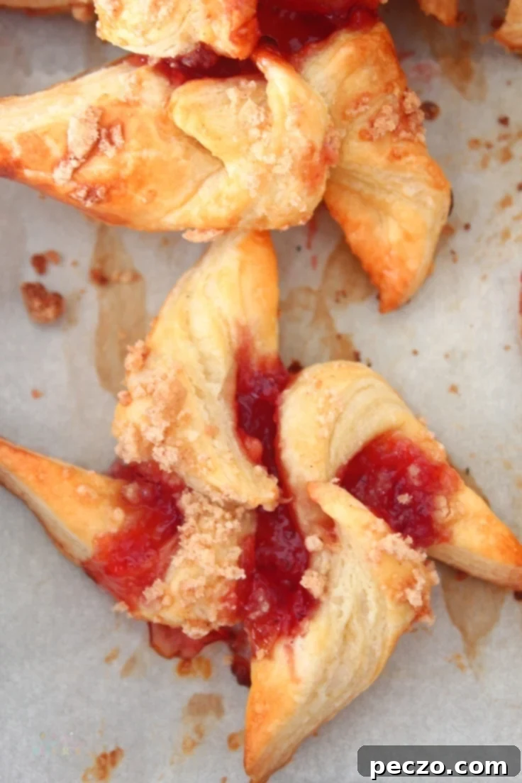 Strawberry jam puff pastry pinwheels