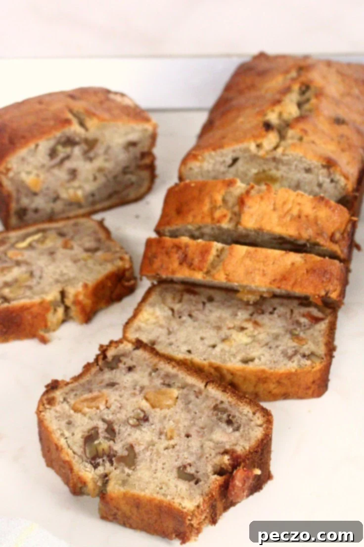 Moist banana walnut bread