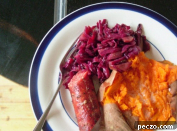 Braised Red Cabbage and Farmer's Sausage Dinner