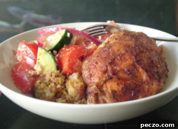 Falafel Stuffed Chicken Dinner with Greek Salad