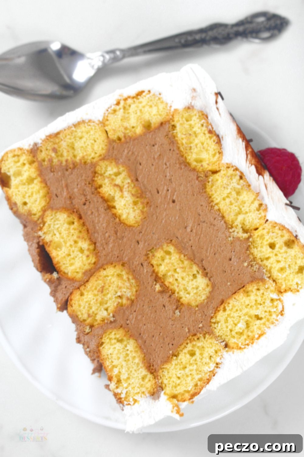 Dark chocolate mousse cake with delicate layers