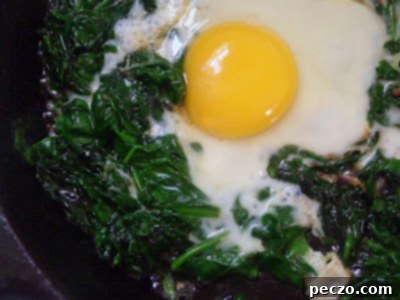 Freshly Sautéed Spinach and Egg