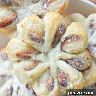 Puff pastry desserts with Nutella