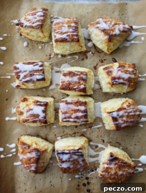 A display of small, delicate Meyer Lemon Scones, ideal for a baby shower or tea party.