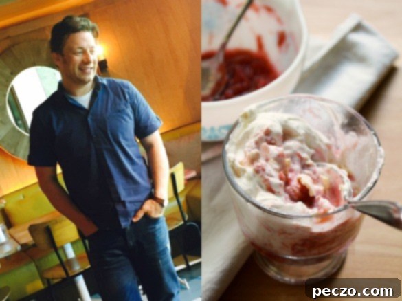 Jamie & Eton Mess Collage - A vibrant collage of fresh pasta ingredients, Jamie Oliver, and a delightful Eton Mess dessert, symbolizing a unique culinary adventure.