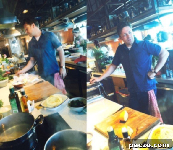 Jamie Collage 2 - A dynamic collage featuring Jamie Oliver demonstrating pasta making, interacting with guests, and showcasing his culinary expertise.