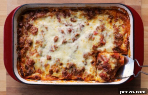 Delicious homemade lasagna fresh out of the oven