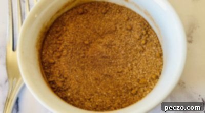 Mixing cobbler topping spices