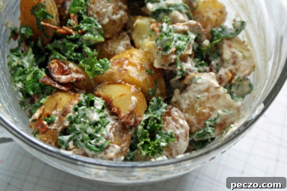 Delicious Roasted Potato Salad with Kale and Tahini Dressing