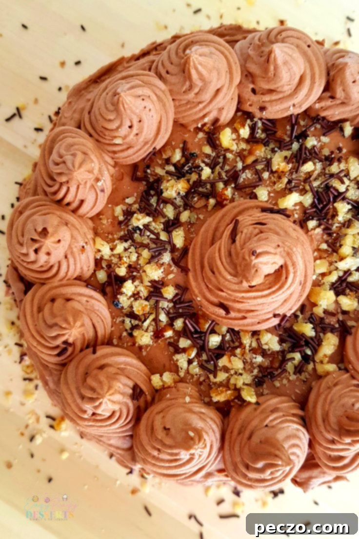 Chocolate cake recipe with frosting tips