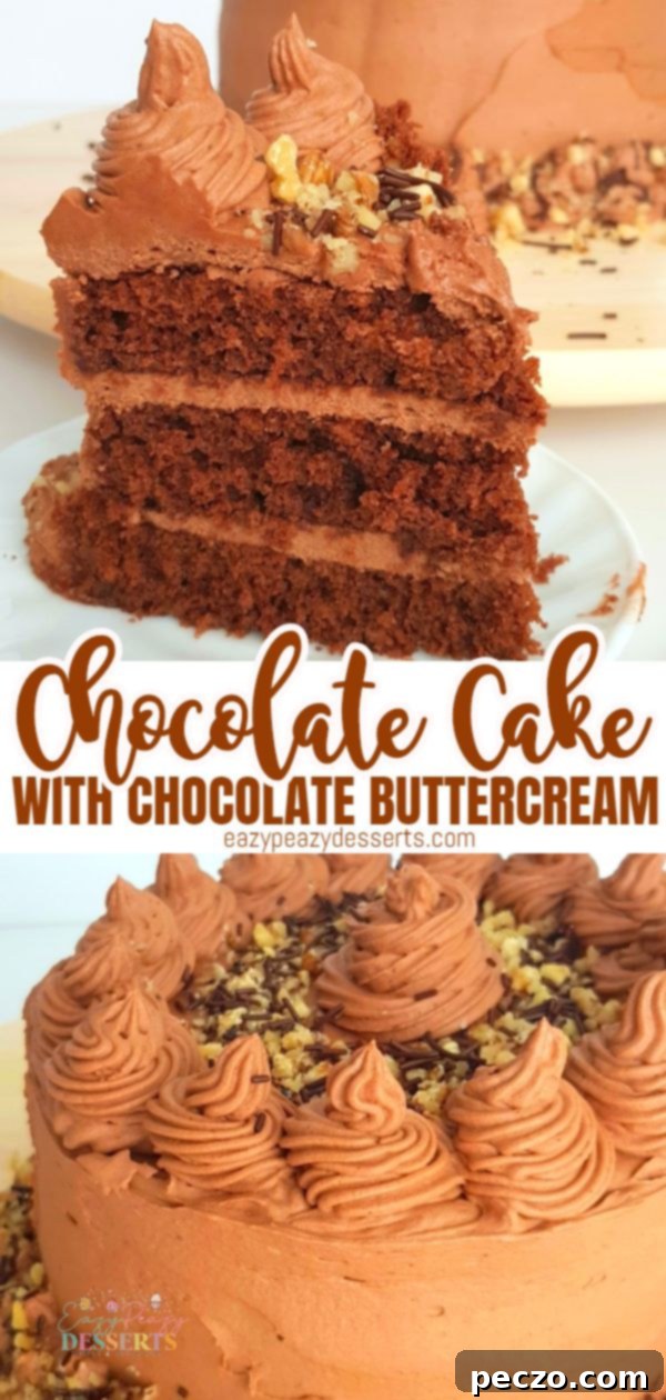 Double chocolate cake with rich frosting