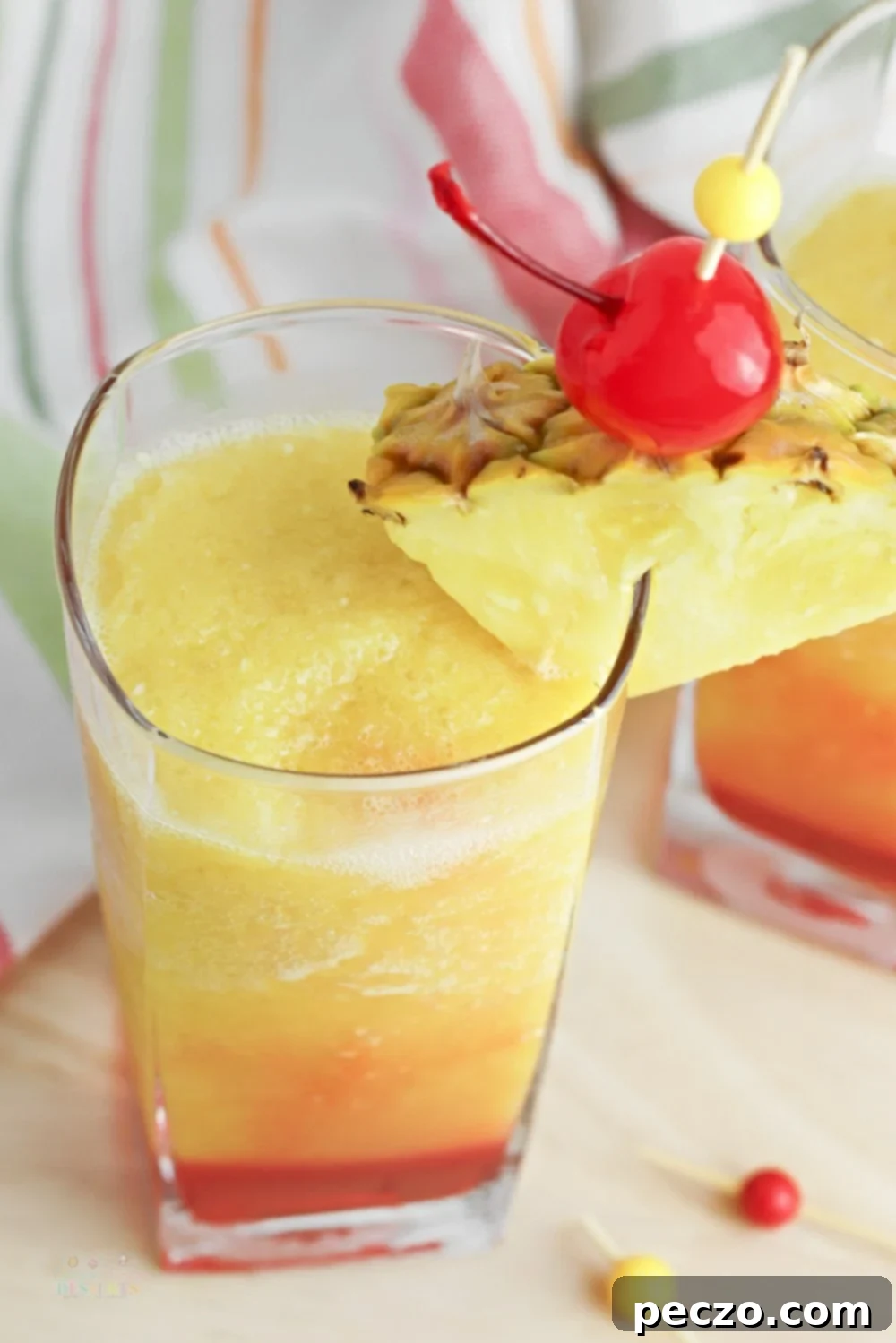A glass of Bahama Mama slush