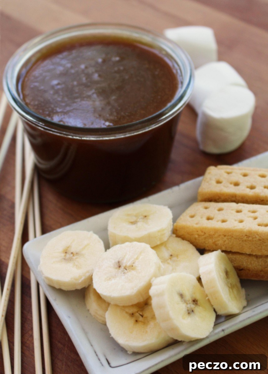 Sticky-toffee-fondue-2 with an array of delicious dippers