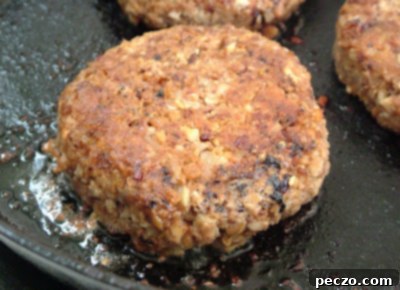 Close-up of a Homemade Lentil Burger Patty