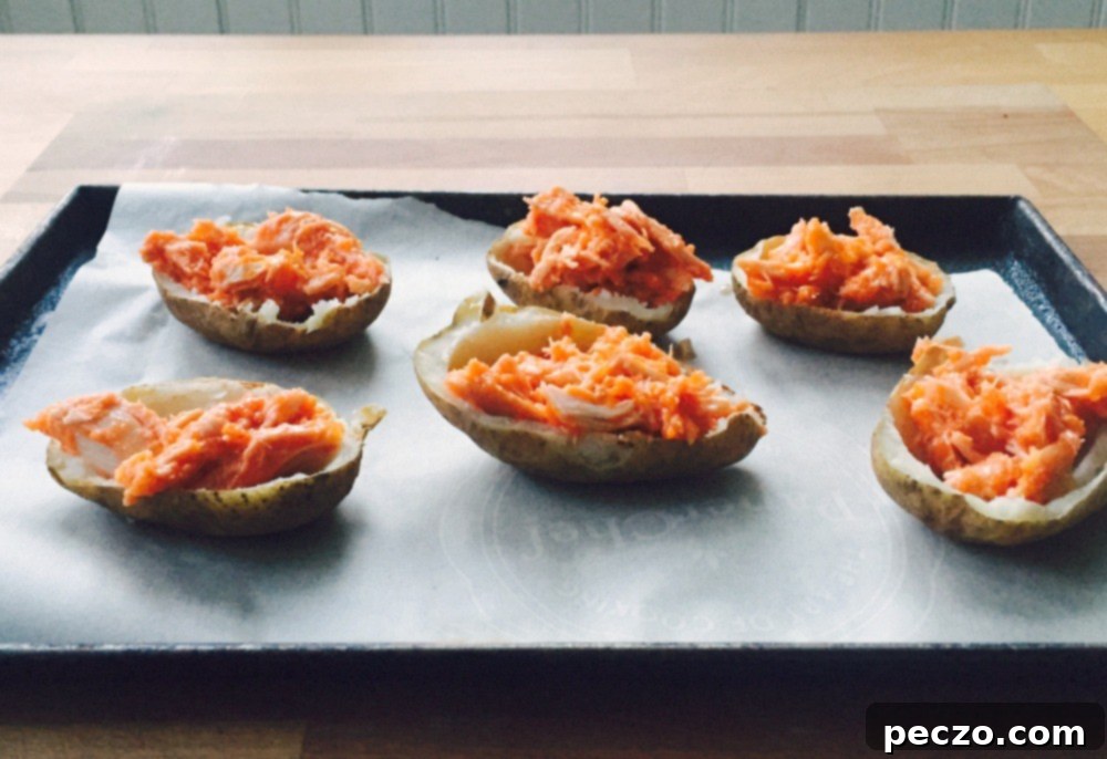 buffalo chicken potato skins 1