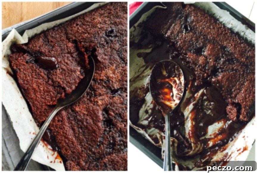 Chocolate pudding cake Collage