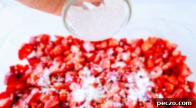 Strawberries coated with sugar and flour