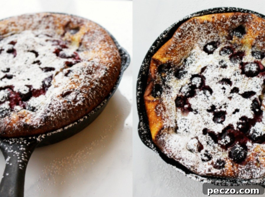 Cherry clafoutis, a French custard dessert