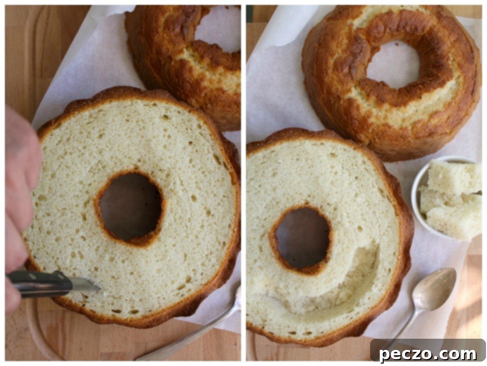 Close-up of the creamy Twinkie filling being spooned into a bowl