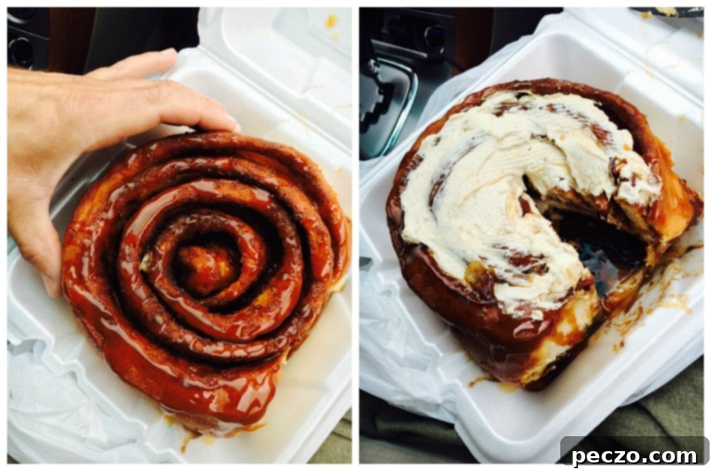 Roy's Place giant cinnamon bun in Claresholm