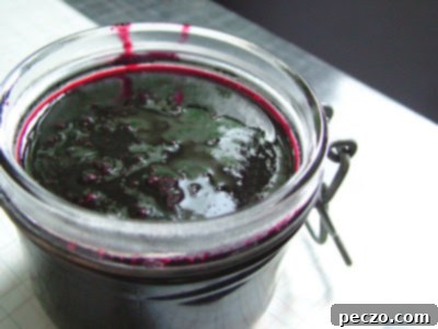 Finished jar of Homemade Black Currant Jam