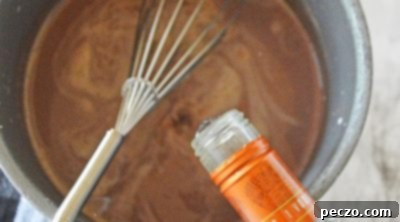 Adding caramel vodka to hot chocolate
